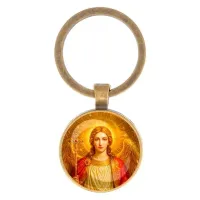 Круглый брелок, цвет бронза, Архангел Михаил C1118017