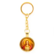 Круглый брелок, цвет золото, с цепочкой, Архангел Михаил C1118020