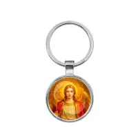 Круглый брелок, цвет серебро, Архангел Михаил C1118021