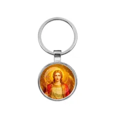 Круглый брелок, цвет серебро, Архангел Михаил C1118021