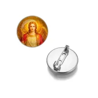 Круглый значок, цвет серебро, Архангел Михаил C1118023