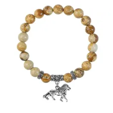 Браслет Лев (храбрость, власть, благосостояние), Песочная яшма BSP-09-2073