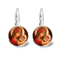 Серьги металлические, Богородица с Иисусом C1119038