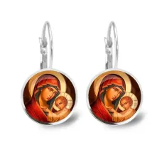 Серьги металлические, Богородица с Иисусом C1119038