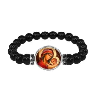 Браслет из чёрного агата, Богородица с Иисусом C1119056