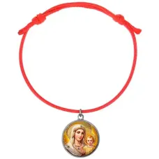 Браслет из красного шнура, Богородица с Иисусом C1120052