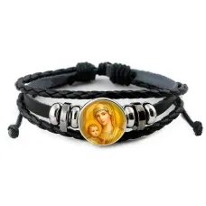 Кожаный браслет, Богородица с Иисусом C1121012