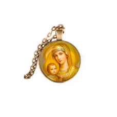 Кулон, цвет бронза, с цепочкой, Богородица с Иисусом C1121028