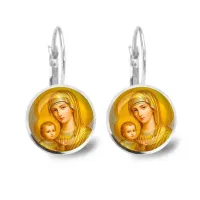 Серьги металлические, Богородица с Иисусом C1121038