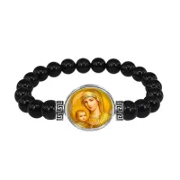 Браслет из чёрного агата, Богородица с Иисусом C1121056