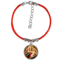 Браслет из красного шнура, Богородица с Иисусом C1122047