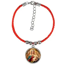 Браслет из красного шнура, Богородица с Иисусом C1122047
