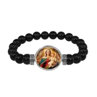 Браслет из чёрного агата, Богородица с Иисусом C1122056