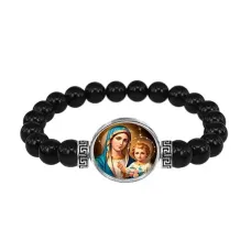 Браслет из чёрного агата, Богородица с Иисусом C1124056