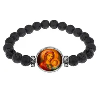 Браслет из лавы, Матерь Божья с Иисусом C1125003