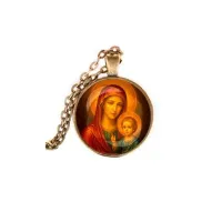 Кулон, цвет бронза, с цепочкой, Матерь божья с Иисусом C1125028