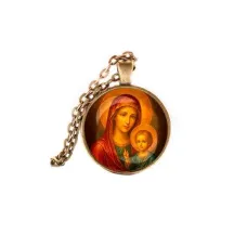 Кулон, цвет бронза, с цепочкой, Матерь божья с Иисусом C1125028