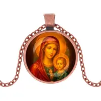 Кулон, цвет медь, с цепочкой, Матерь божья с Иисусом C1125030