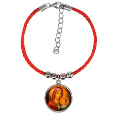 Браслет из красного шнура, Матерь Божья с Иисусом C1125047