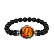 Браслет из чёрного агата, Матерь божья с Иисусом C1125056