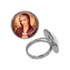 Кольцо металлическое, цвет серебро, Матерь божья семистрельная C1126015