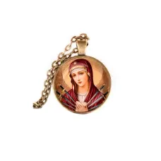 Кулон, цвет бронза, с цепочкой, Матерь Божья Семистрельная C1126028