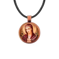 Кулон, цвет медь, со шнурком, Матерь божья семистрельная C1126031