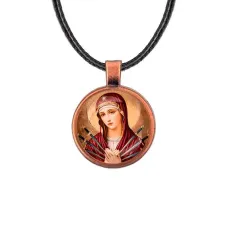 Кулон, цвет медь, со шнурком, Матерь божья семистрельная C1126031