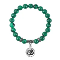 Браслет Ом (защита и духовное развитие), Малахит BSP-10-18