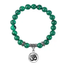 Браслет Ом (защита и духовное развитие), Малахит BSP-10-18