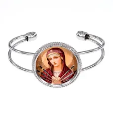 Браслет металлический, цвет серебро, Матерь божья семистрельная C1126034