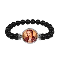 Браслет из черного агата, Матерь Божья семистрельная C1126056