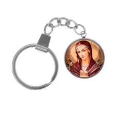 Брелок, нержавеющая сталь, с кольцом для ключей, Матерь божья семистрельная C1126061