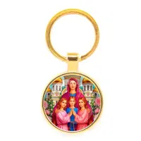 Круглый брелок, цвет золото, Вера, Надежда, Любовь, Софья C1127019