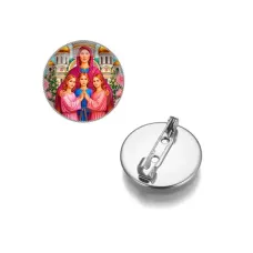 Круглый значок, цвет серебро, Вера, Надежда, Любовь, Софья C1127023