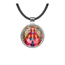 Кулон, цвет серебро, со шнурком, Вера, Надежда, Любовь, Софья C1127027