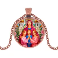 Кулон, цвет медь, с цепочкой, Вера, Надежда, Любовь, Софья C1127030