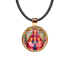 Кулон, цвет золото, со шнурком, Вера, Надежда, Любовь, Софья C1127033