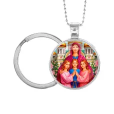 Кулон-брелок, цвет серебро, с цепочкой и кольцом, Вера, Надежда, Любовь, Софья C1127054