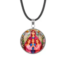 Кулон, нержавеющая сталь, со шнурком, Вера, Надежда, Любовь, Софья C1127062