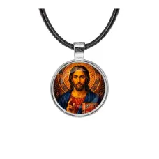Кулон, цвет серебро, со шнурком, Иисус Христос C1128027
