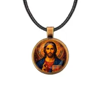 Кулон, цвет бронза, со шнурком, Иисус Христос C1128029