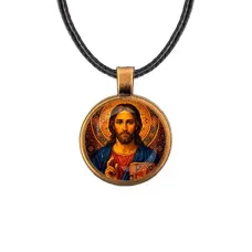 Кулон, цвет бронза, со шнурком, Иисус Христос C1128029