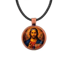 Кулон, цвет медь, со шнурком, Иисус Христос C1128031