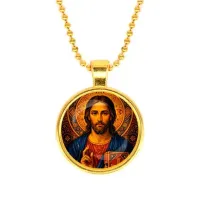 Кулон, цвет золото, с цепочкой, Иисус Христос C1128032