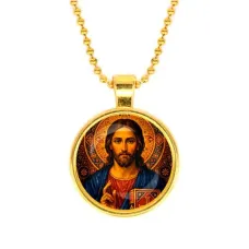 Кулон, цвет золото, с цепочкой, Иисус Христос C1128032