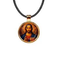 Кулон, цвет золото, со шнурком, Иисус Христос C1128033