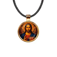 Кулон, цвет золото, со шнурком, Иисус Христос C1128033