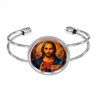 Браслет металлический, цвет серебро, Иисус Христос C1128034