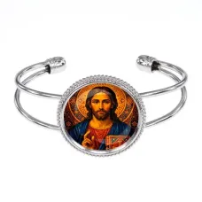 Браслет металлический, цвет серебро, Иисус Христос C1128034
